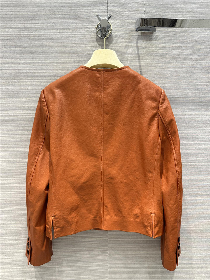miumiu preppy leather jacket