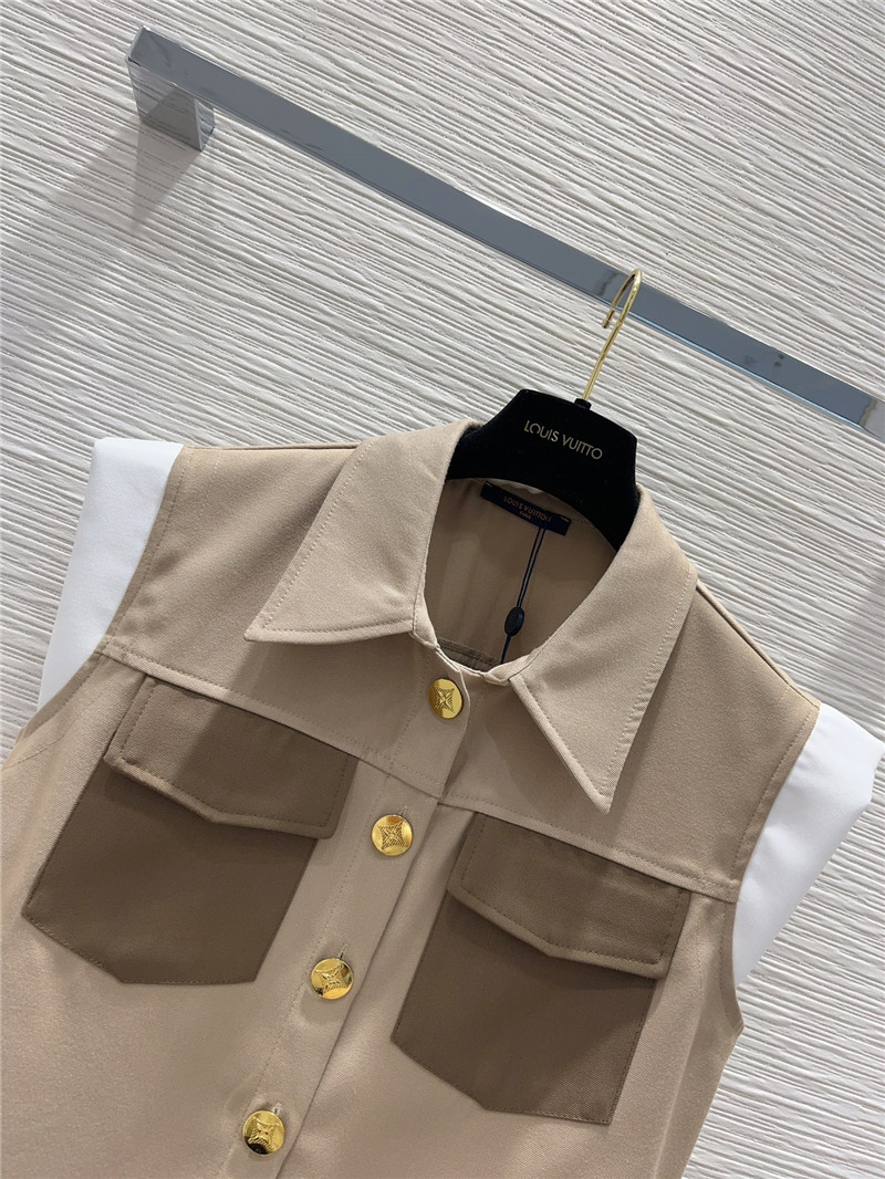 louis vuitton LV sleeveless top vest + skirt suit
