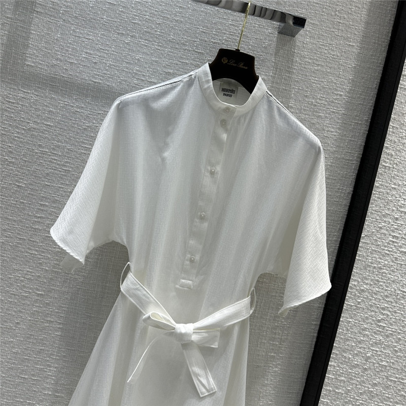 H**me5 h dark pattern jacquard small stand collar dress