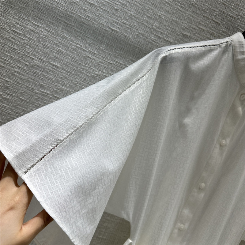 H**me5 h dark pattern jacquard small stand collar dress