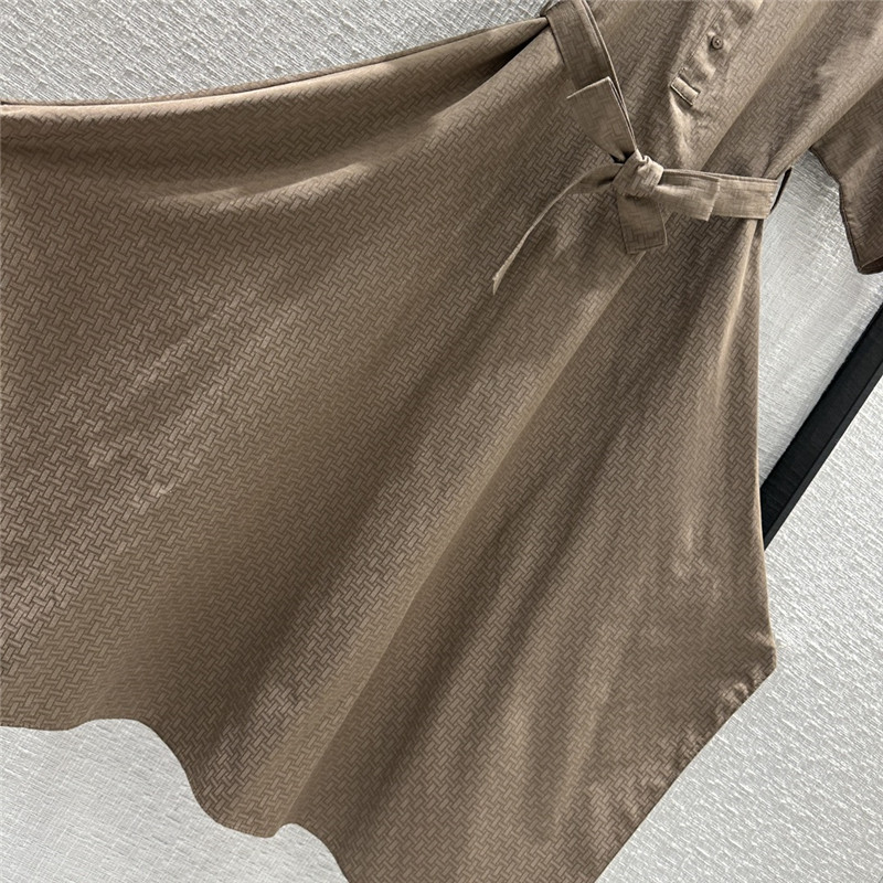 H**me5 h dark pattern jacquard small stand collar dress