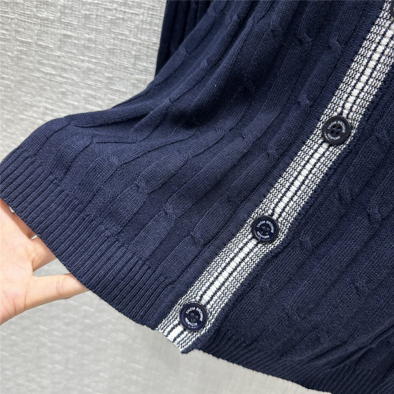Thom Browne 16-Gauge Navy Knitted Cardigan