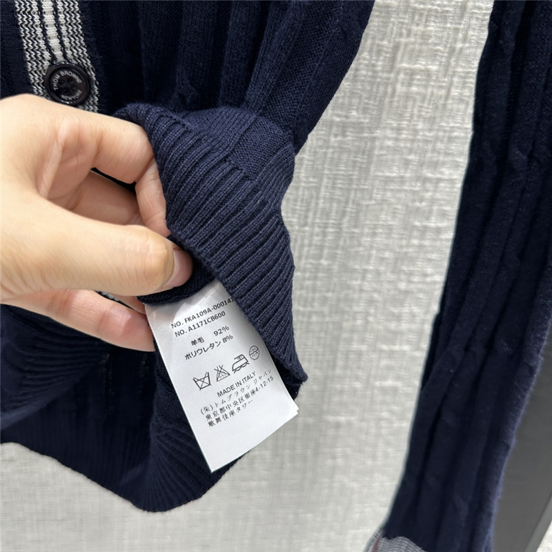 Thom Browne 16-Gauge Navy Knitted Cardigan