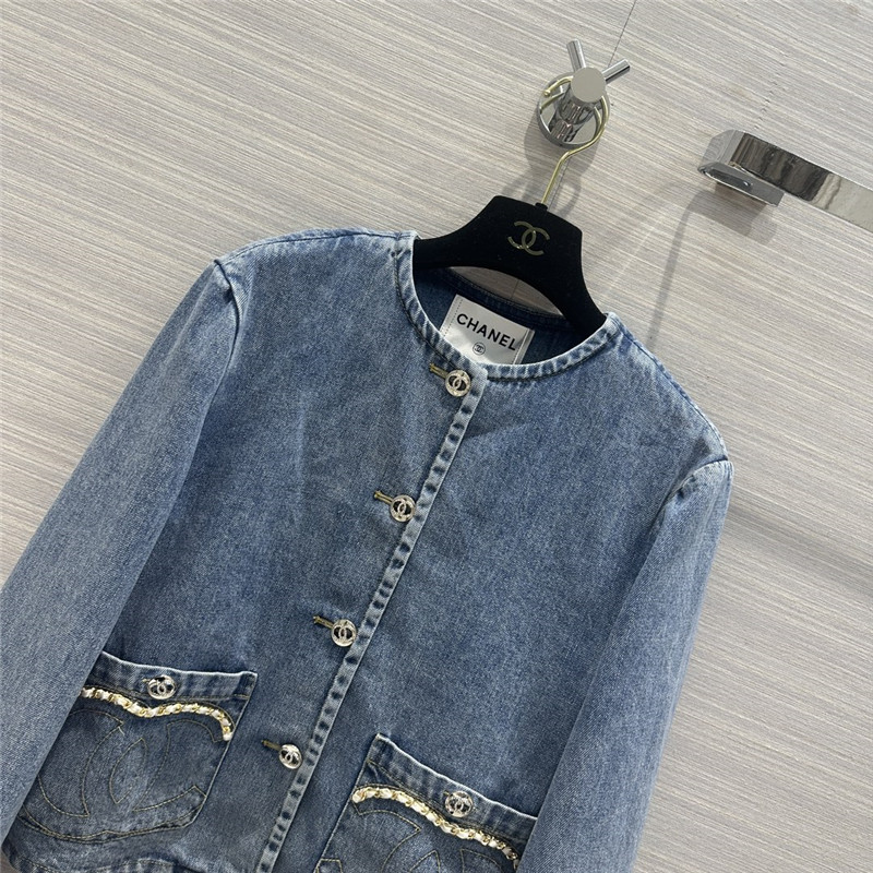 Ch**el coco girls denim blue denim jacket