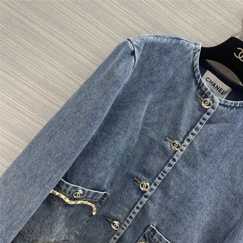 Ch**el coco girls denim blue denim jacket