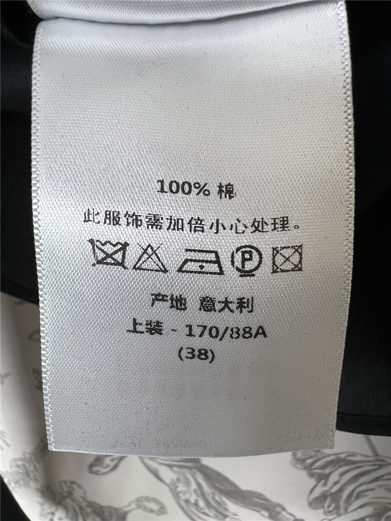 D10r butterfly embroidered stand collar puff sleeve shirt