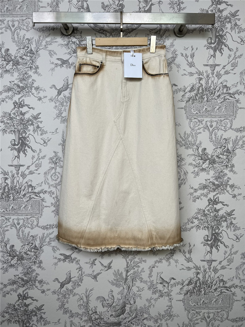 dior new tie dye denim skirt