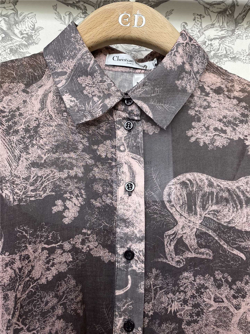 D10r lapel short sleeve animal long dress