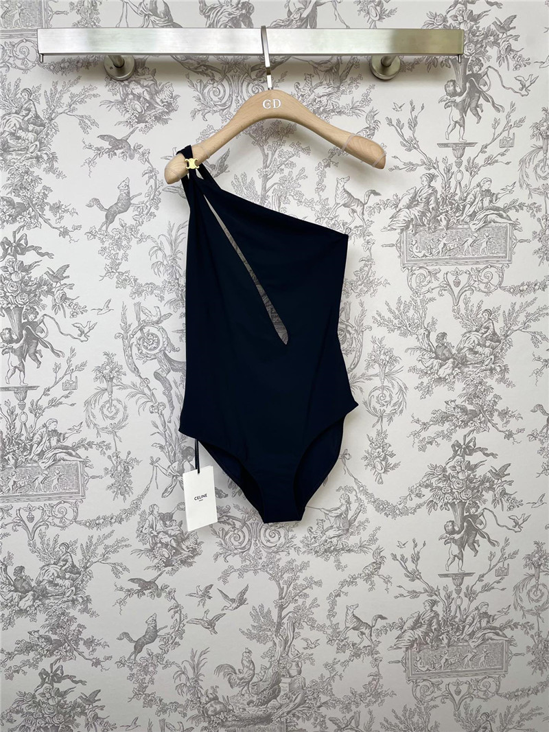 celine new diagonal hollow one-piece swimsuit