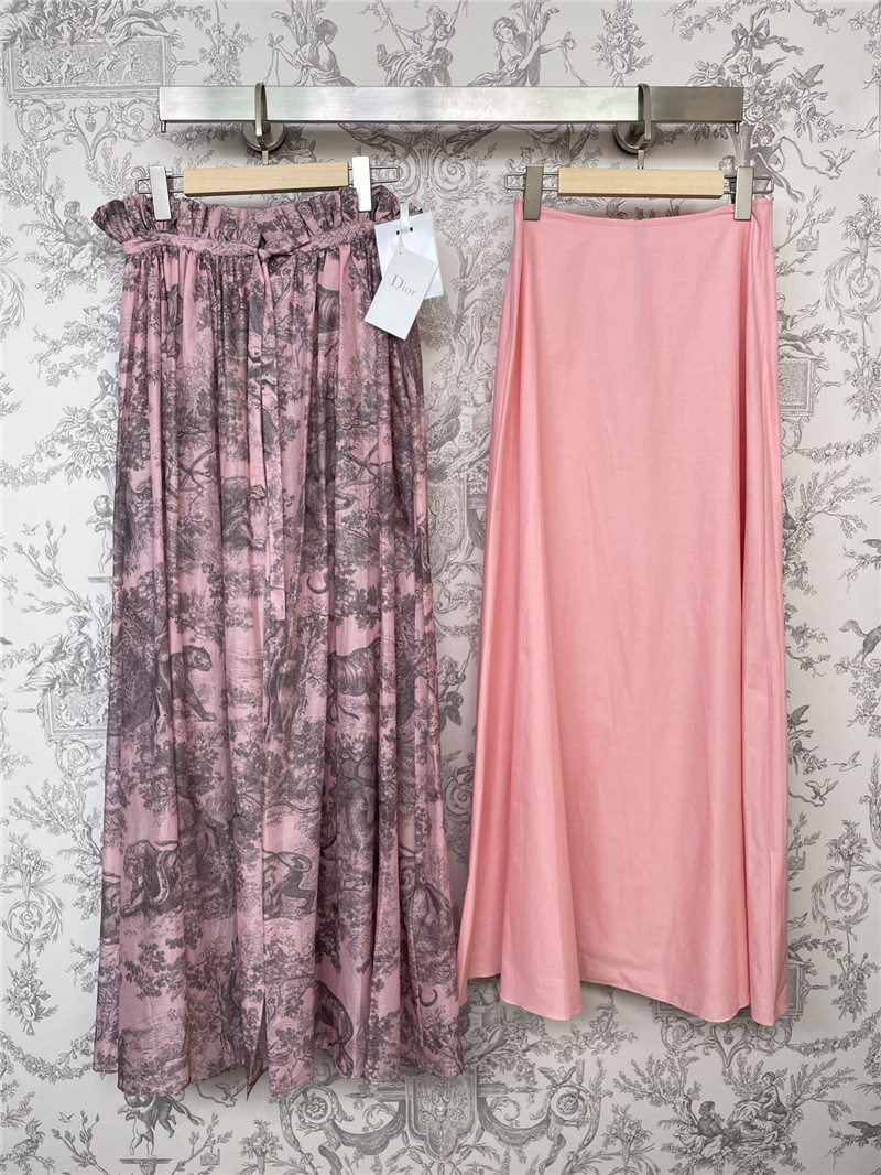 dior new animal latest collection pleated waist slit long skirt
