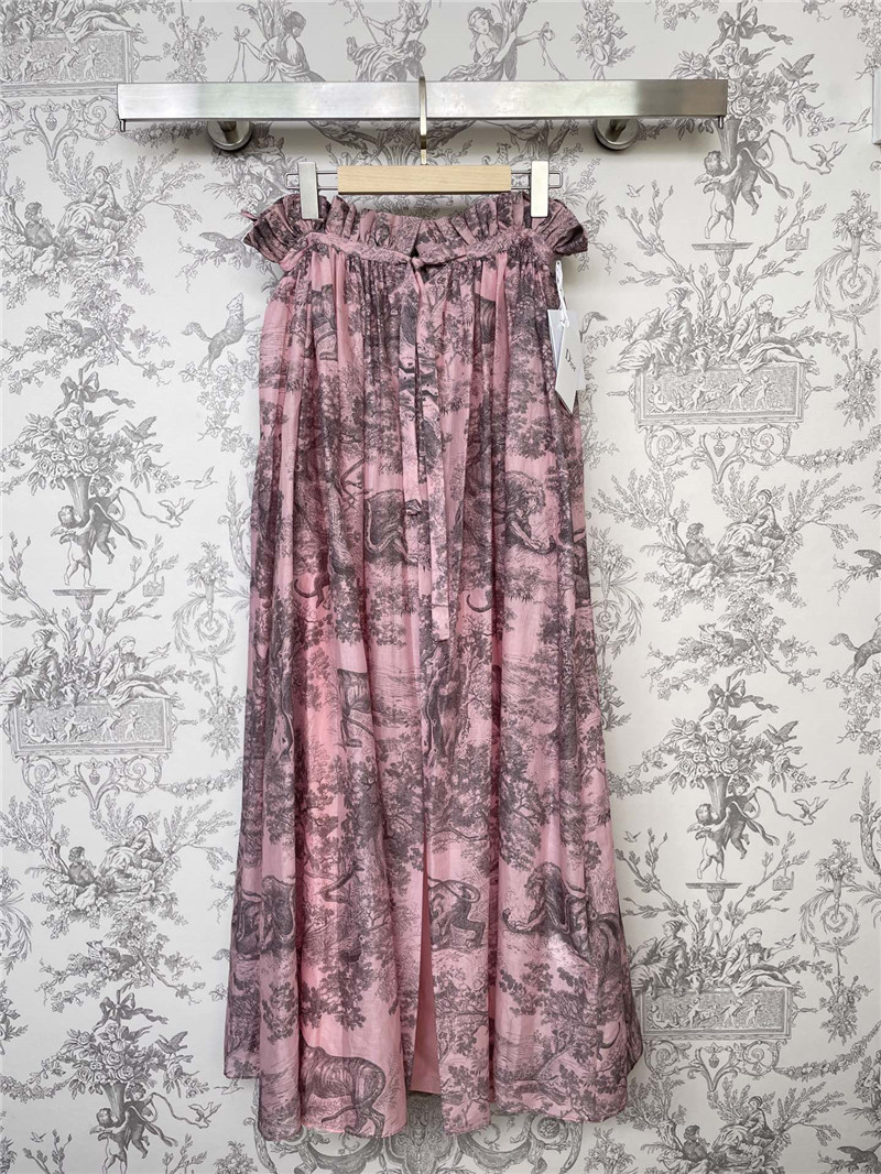 D10r new animal latest collection pleated waist slit long skirt