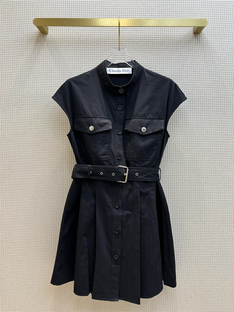 D10r workwear style stand collar dress