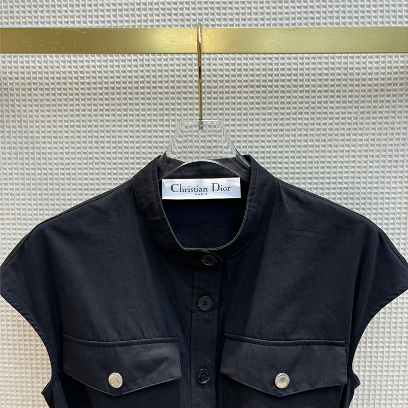 D10r workwear style stand collar dress