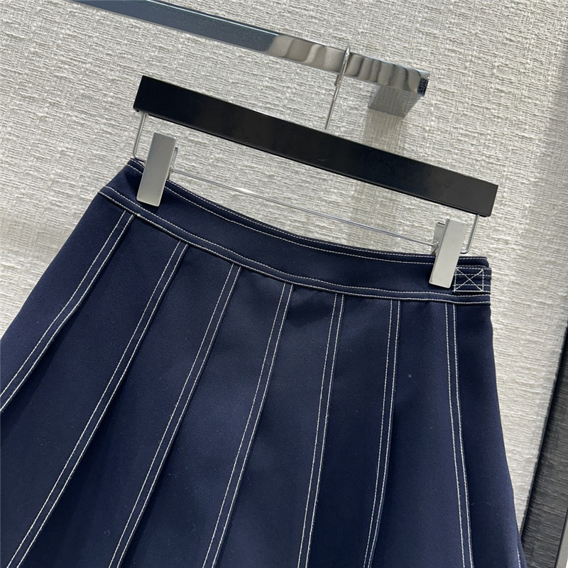 Thom Browne topstitched pleated short skirt