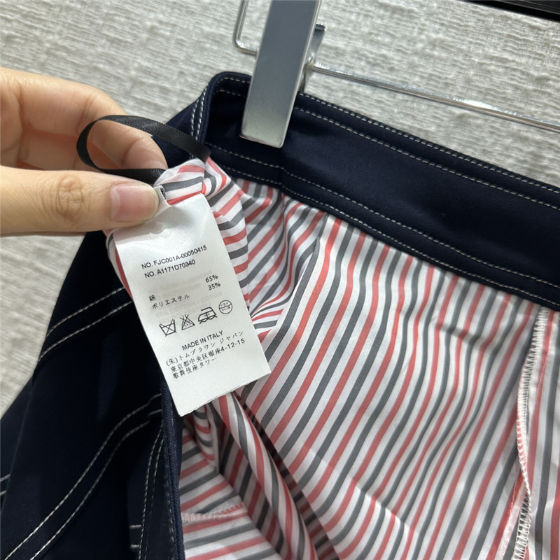 Thom Browne topstitched pleated short skirt