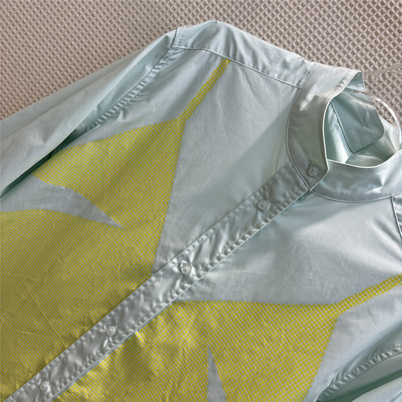 F**di fake two piece offset printed pattern stand collar shirt