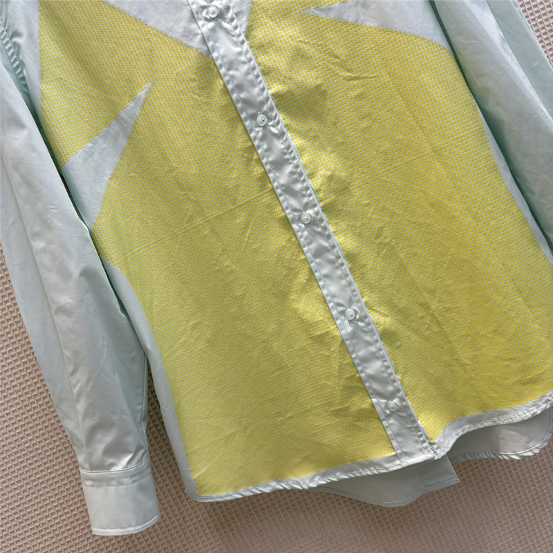 F**di fake two piece offset printed pattern stand collar shirt