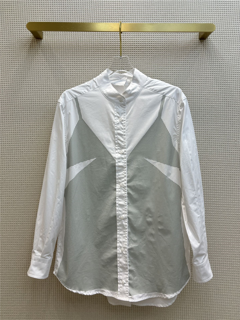 fendi fake two piece offset printed pattern stand collar shirt