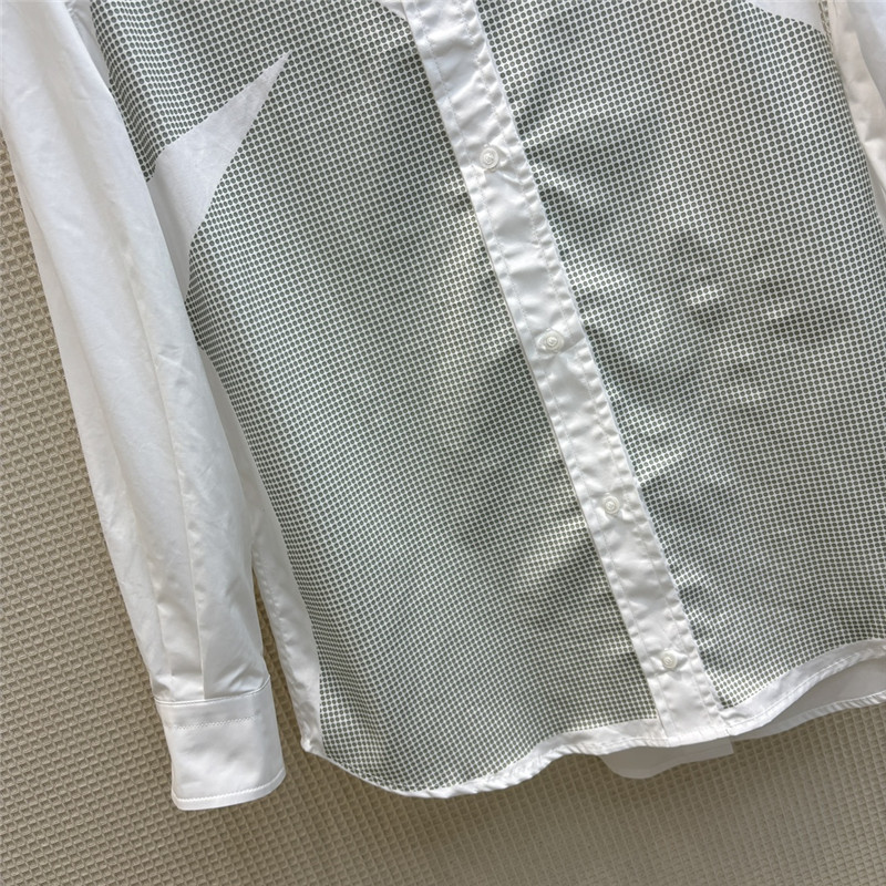 F**di fake two piece offset printed pattern stand collar shirt