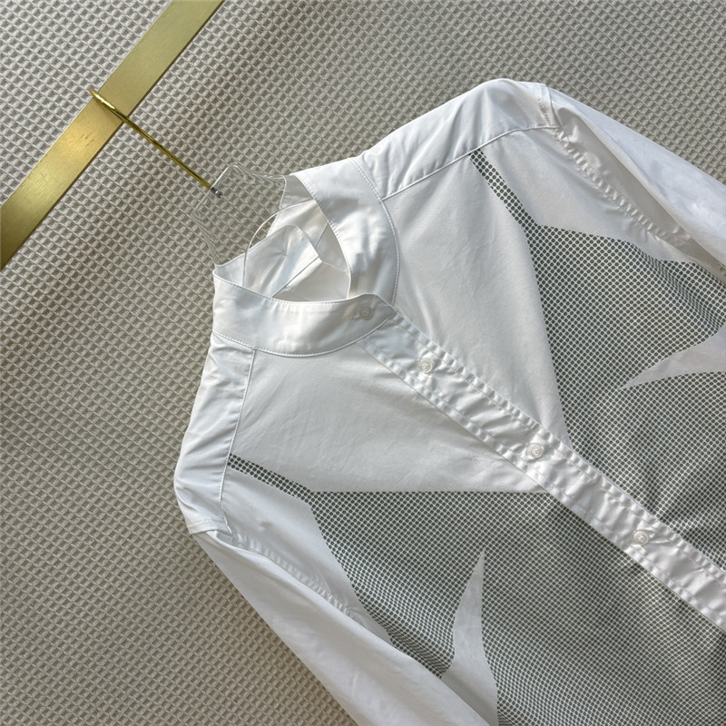 F**di fake two piece offset printed pattern stand collar shirt