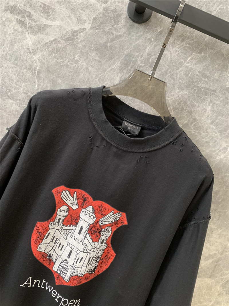 Ba1en*iaga antwerp castle destruction printed short-sleeved t-shirt