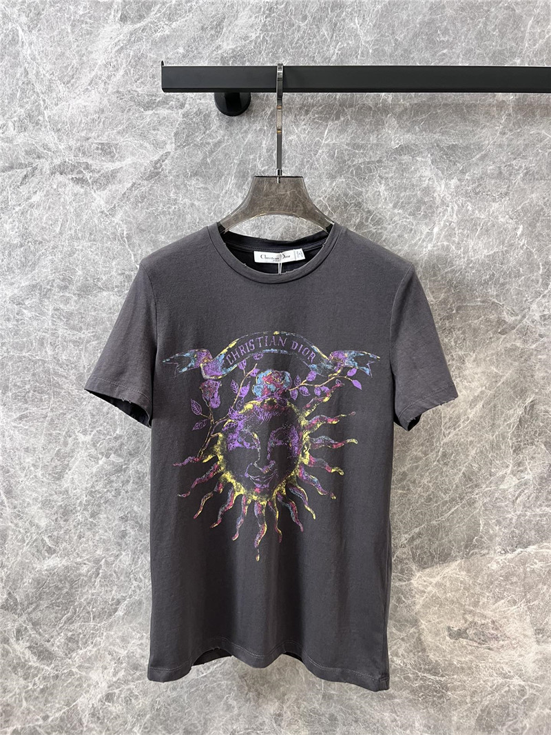 dior tie-dye art positioning printed T-shirt