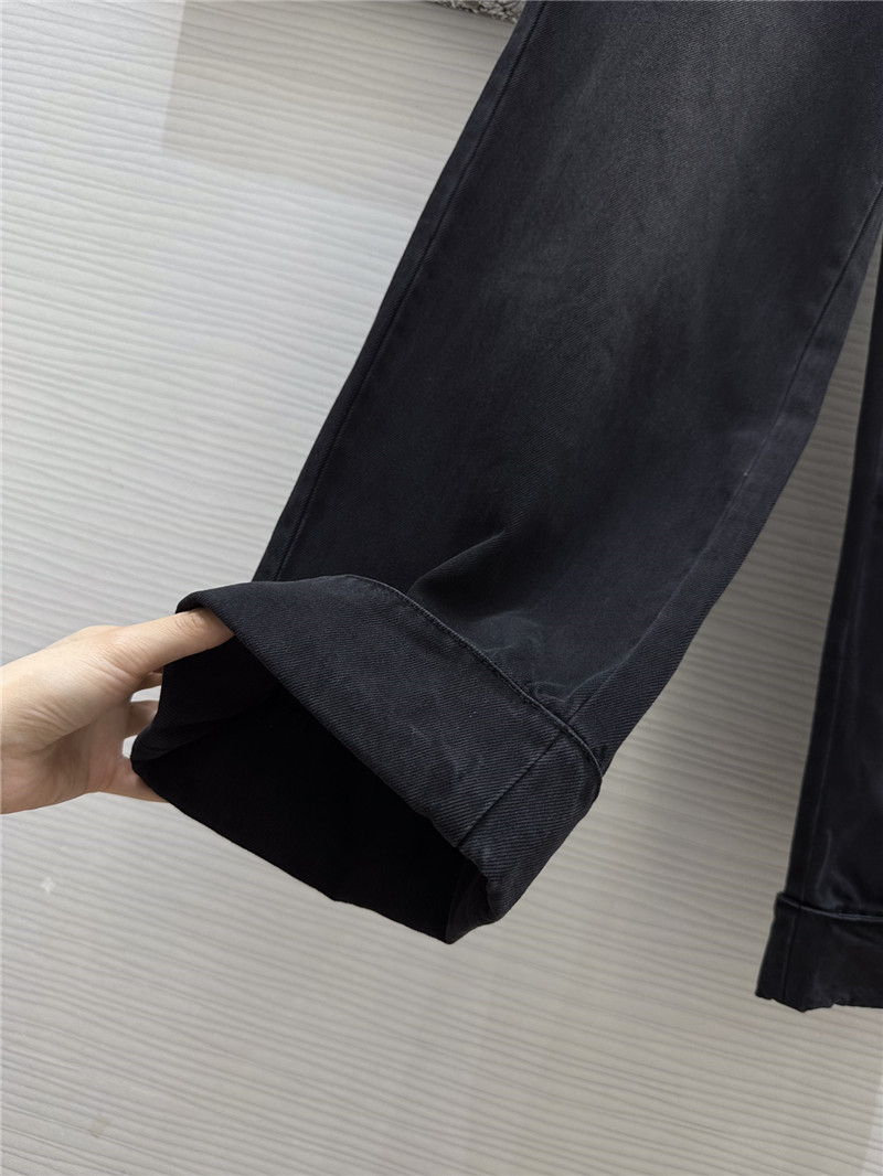 dior logo embroidered hem straight jeans