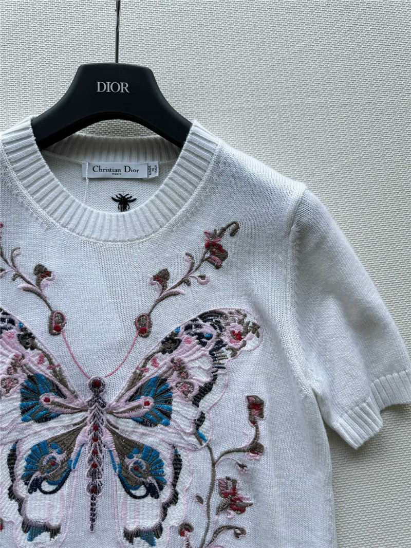 D10r butterfly jacquard embroidered t-shirt