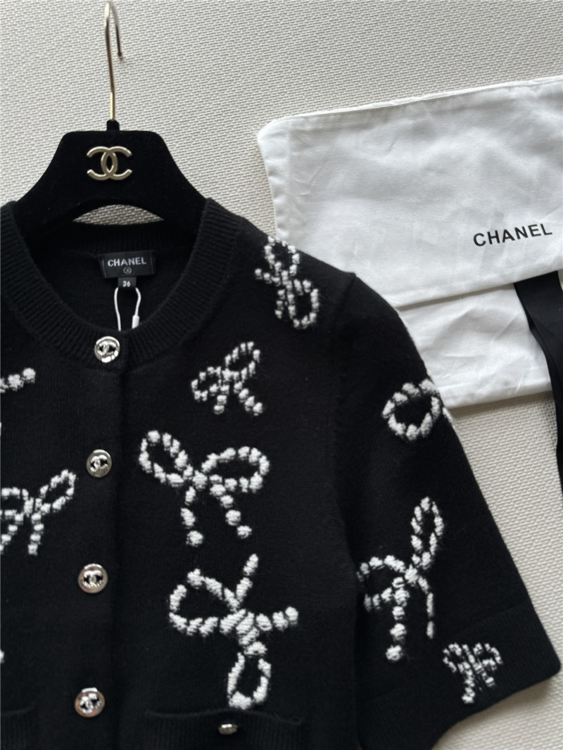 Ch**el three-dimensional bow crocheted knitted vest top