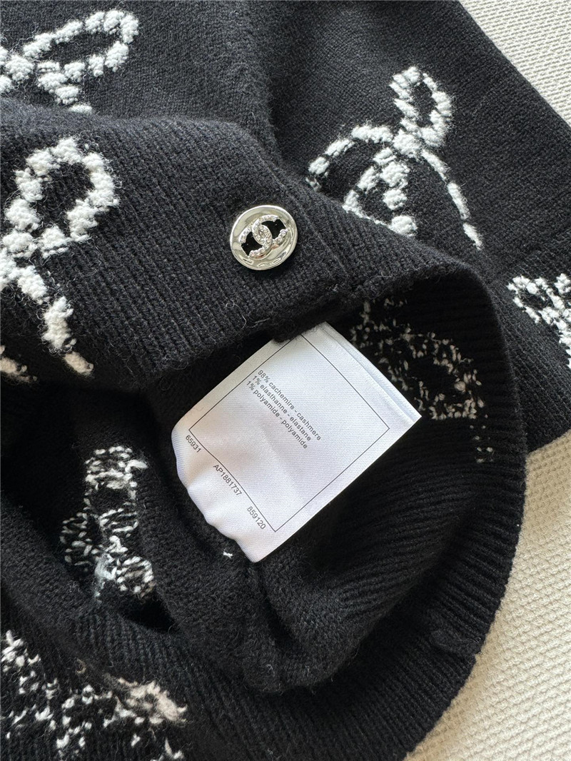 Ch**el three-dimensional bow crocheted knitted vest top