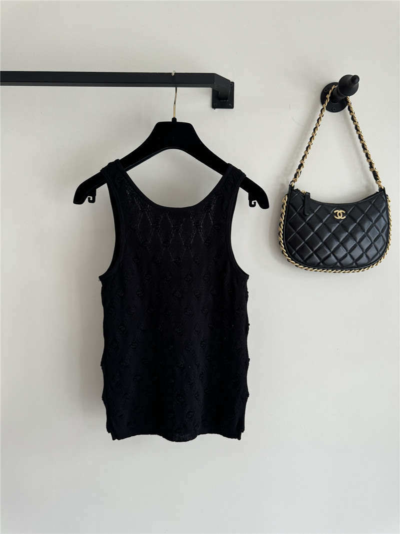 Ch**el three-dimensional bow crocheted knitted vest top