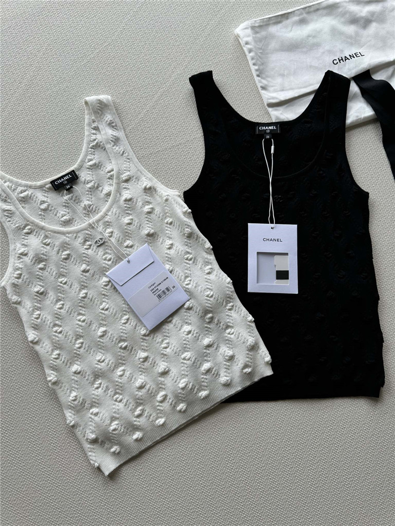 Ch**el three-dimensional bow crocheted knitted vest top