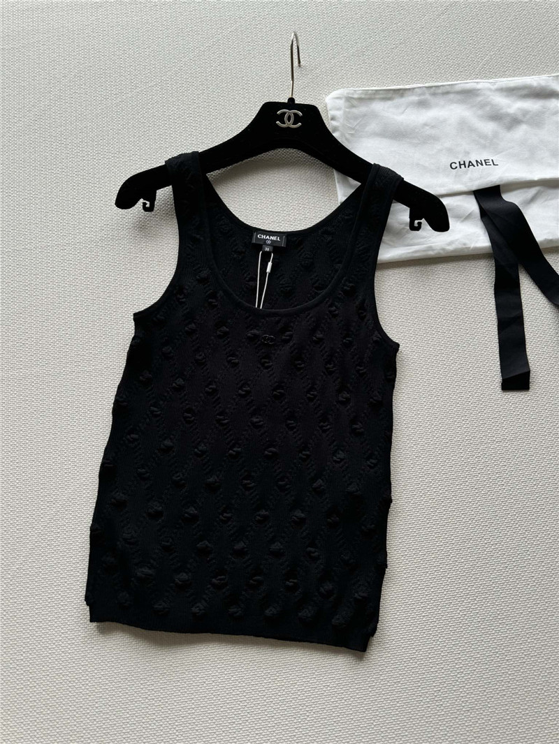 Ch**el three-dimensional bow crocheted knitted vest top