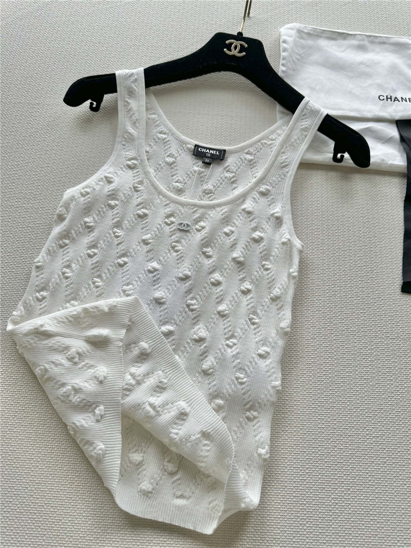 Ch**el three-dimensional bow crocheted knitted vest top