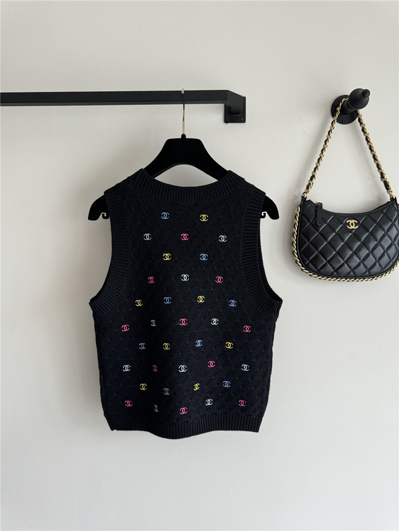 Chanel Colorful Full Logo Vest Black