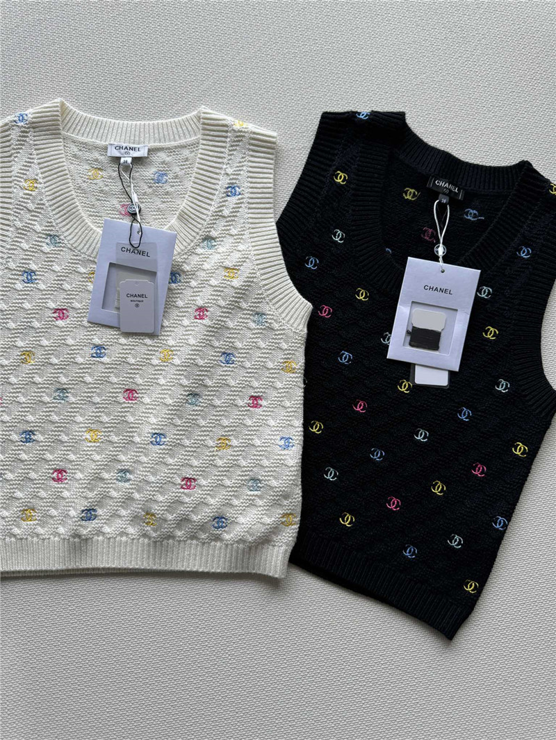 Chanel Colorful Full Logo Vest Black