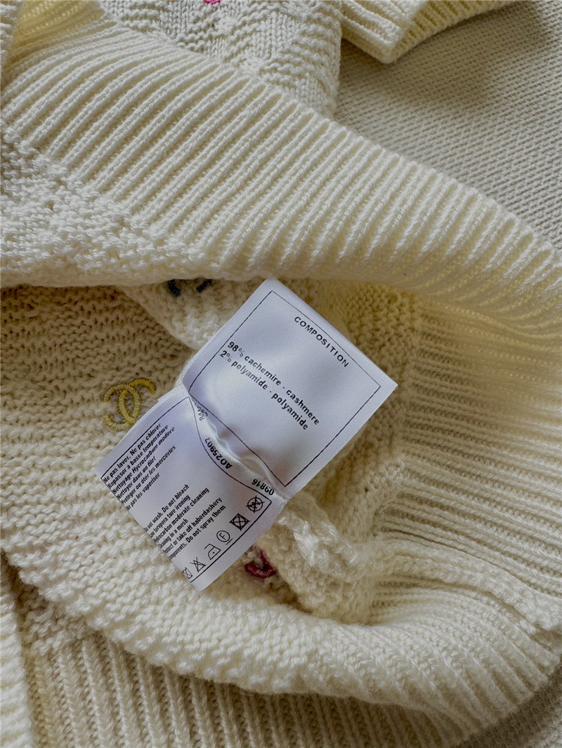 Chanel Colorful Logo Knit T-Shirt White