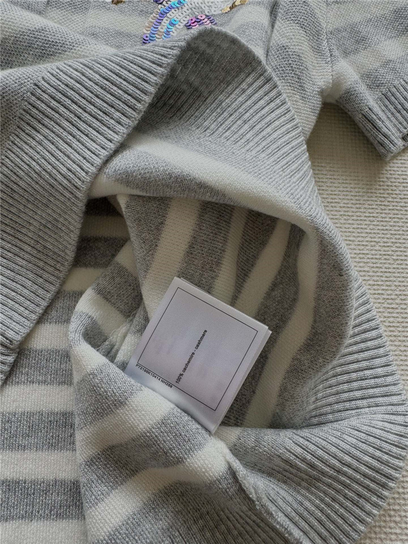 Ch**el new lapel striped short sleeves