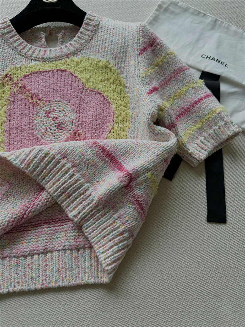 Chanel Pink Striped Knitted T-Shirt