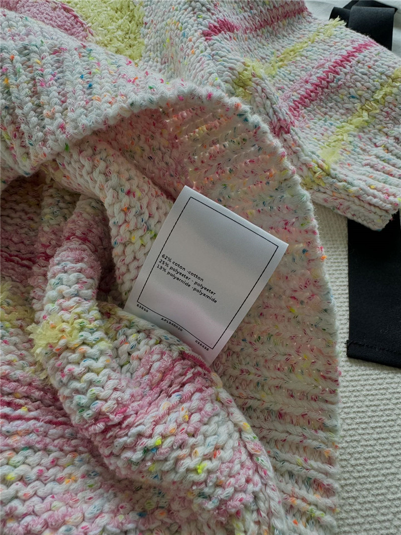 Chanel Pink Striped Knitted T-Shirt