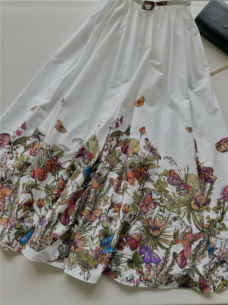 D10r colorful garden print long skirt