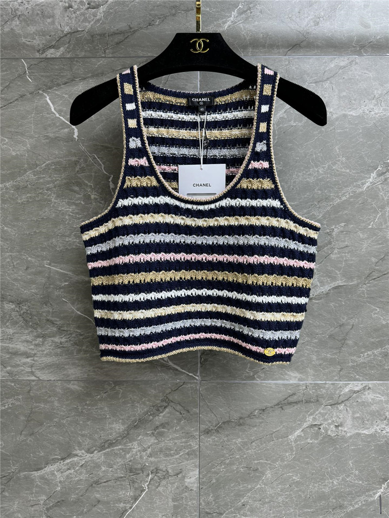 Chanel contrast striped vest