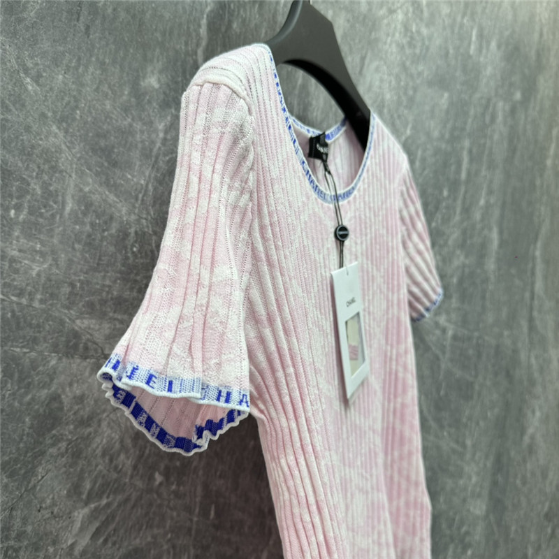 Ch**el logo knitted crew neck short-sleeved top