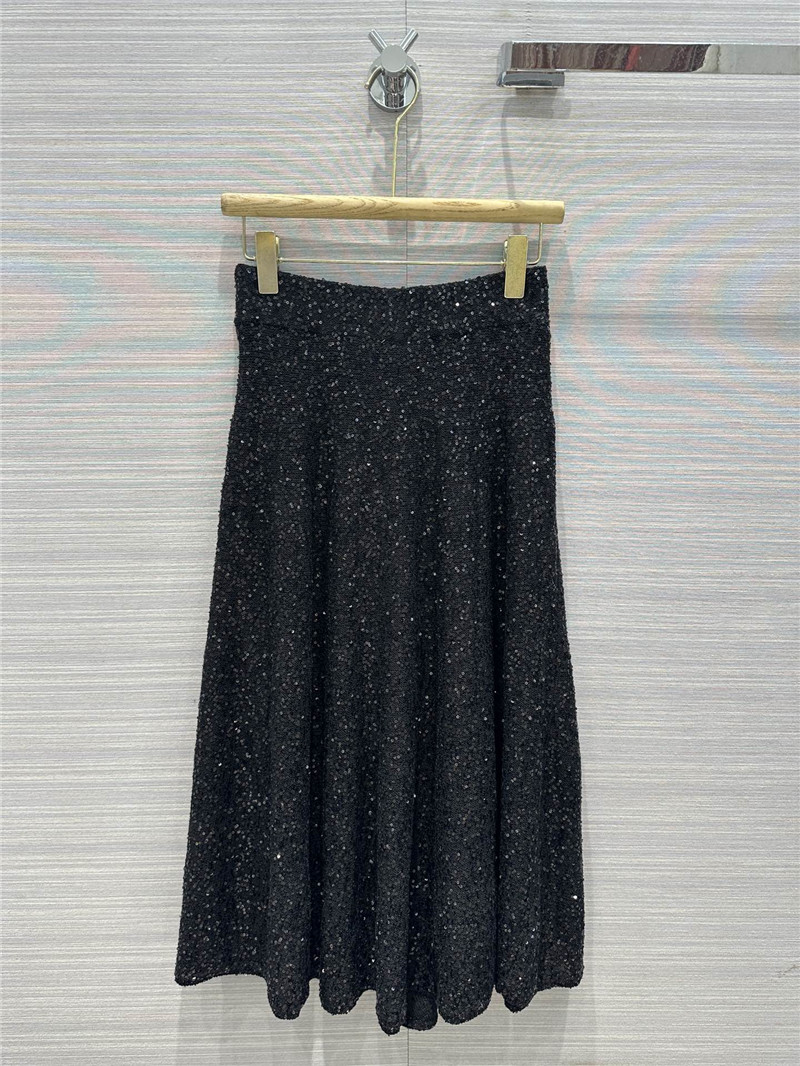 BC cashmere silk yarn knitted long skirt
