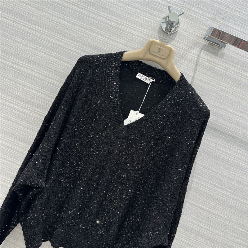 BC cashmere silk yarn V-neck knitted top