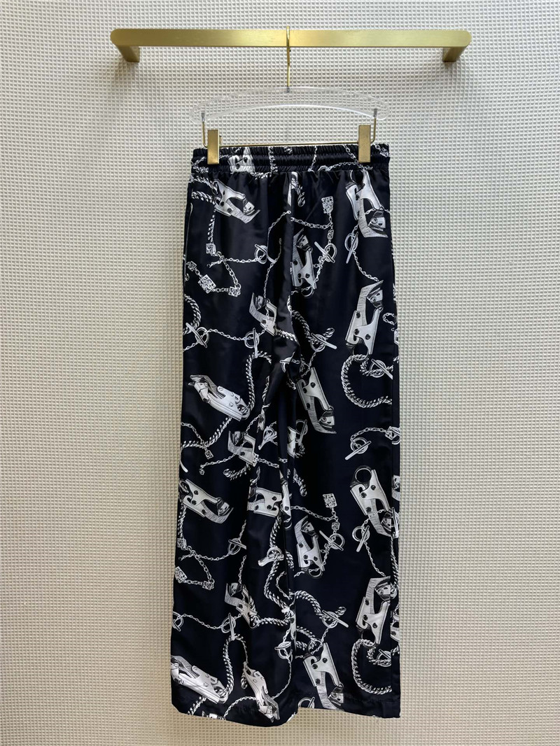 Burberry printed pattern wide-leg pants