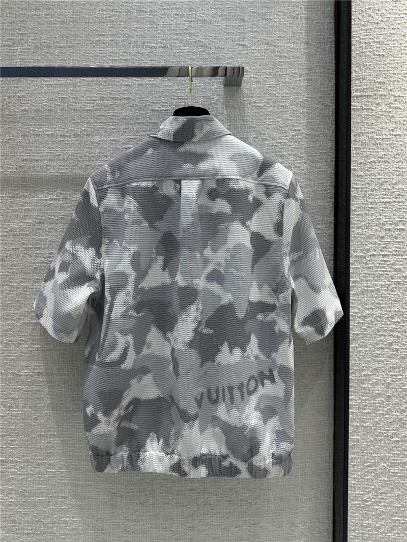 l0vis Vvtt0n lv printed honeycomb texture short-sleeved shirt
