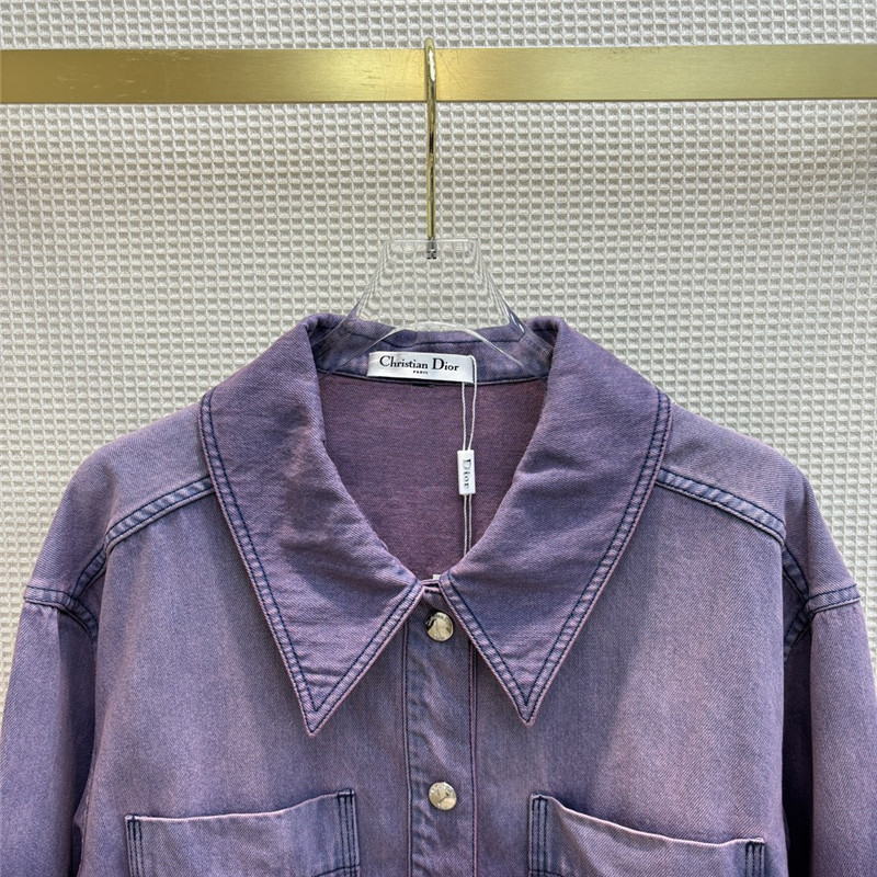 dior stylish pink and purple denim shirt