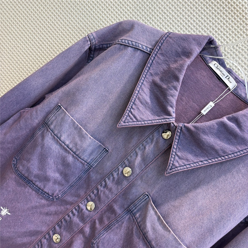 dior stylish pink and purple denim shirt