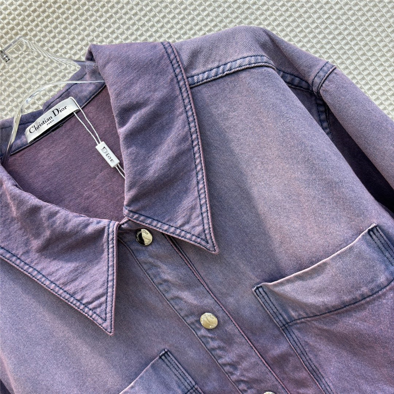dior stylish pink and purple denim shirt